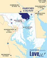 Harford County Maryland Golf Map